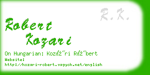 robert kozari business card